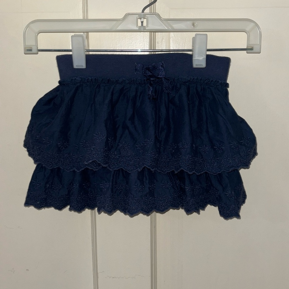 Ralph Lauren 4/4T girls navy blues eyelet layered skirt with attached shorts